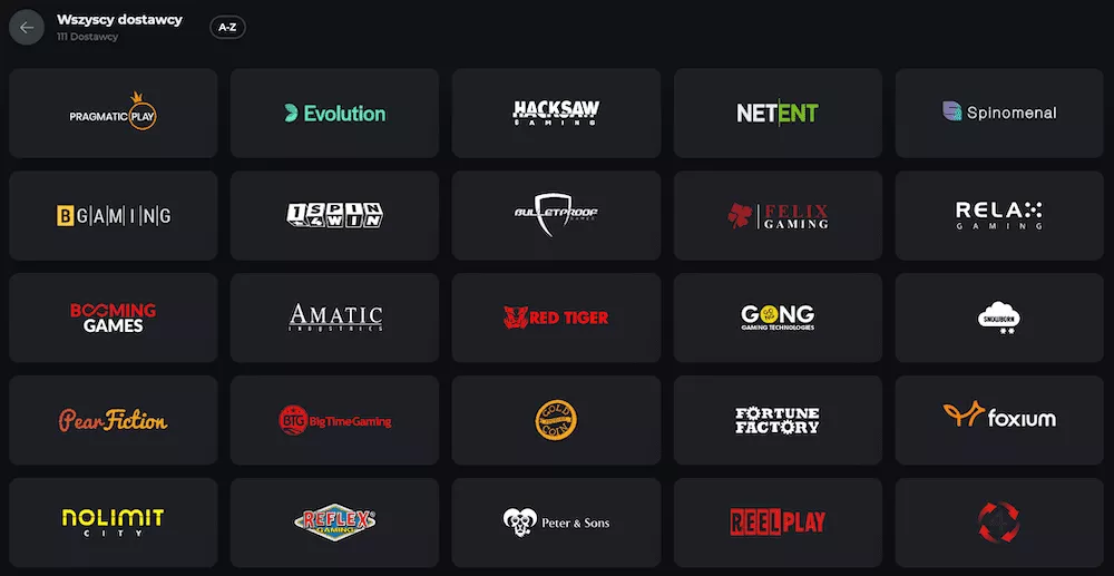 BetOnRed Casino - Dostawcy gier