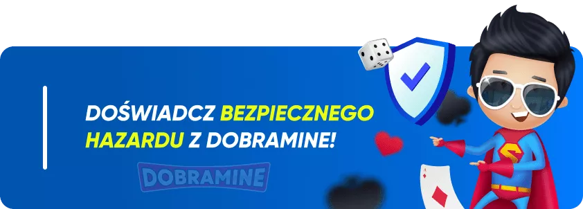 Baner promujący bezpieczny hazard Dobramine